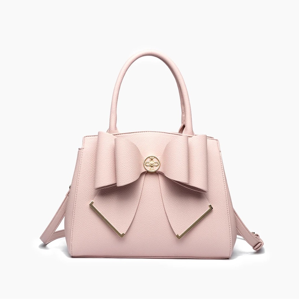 Grossi Poppy Pink Bowtie Top Handle Satchel Handbag